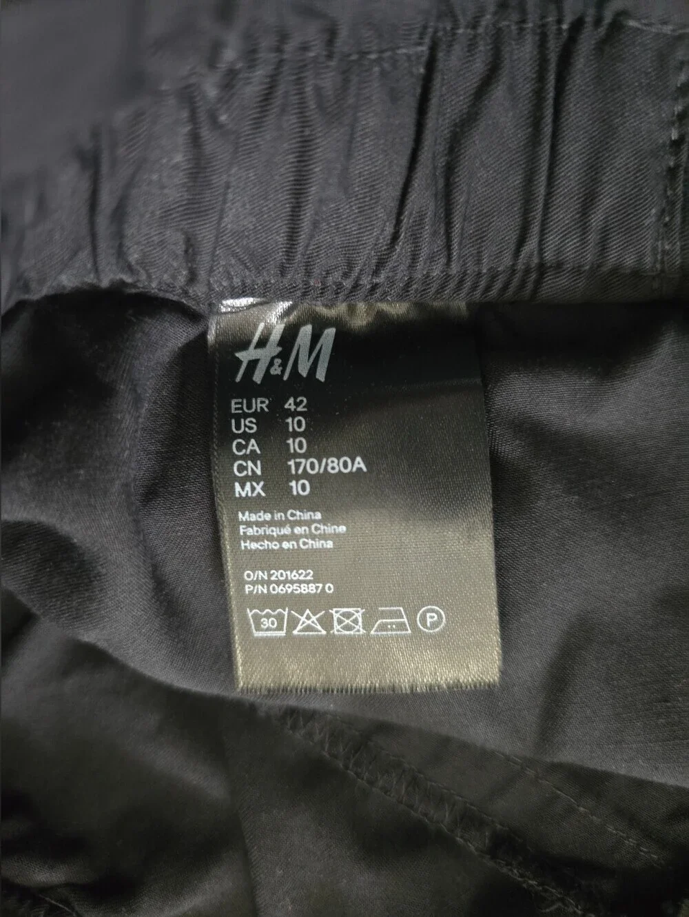 H&M Womens Black High-Waist Shorts with tie Size 10